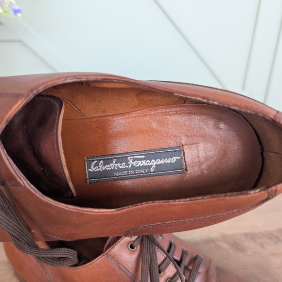 Salvatore Ferragamo Tan Leather Oxfords main image 6
